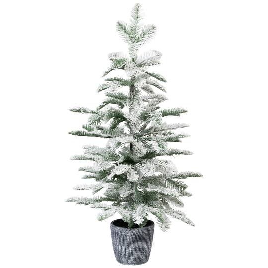 Northlight 28" Unlit Flocked Pine Potted Artificial Christmas Tree